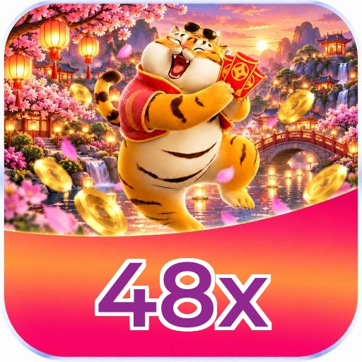 Interface da plataforma 48x mostrando slots populares e bônus de boas-vindas